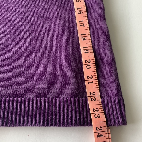 Karen Scott Plum V-neck Sweater: Size Petite L - Picture 13 of 15